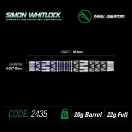 FRECCETTE WINMAU SIMON WHITLOCK S.E. 22 GRAMMI